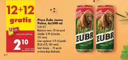 Biedronka Piwo Zubr Jasne Pełne oferta