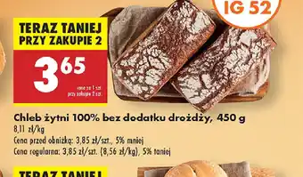 Biedronka Chleb żytni 100% bez dodatku drożdży oferta