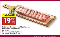 Biedronka Zeberka wieprzowe paski pakowane próżniowo Kraina Mięs oferta