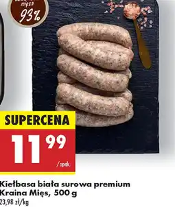 Biedronka Kiełbasa biała surowa premium Kraina Mięs oferta