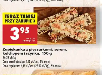 Biedronka Zapiekanka z pieczarkami, serem, ketchupem i szynką oferta