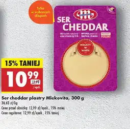 Biedronka Ser cheddar plastry Mlekovita oferta
