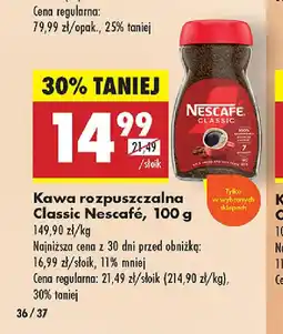 Biedronka Kawa rozpuszczalna Classic Nescafé oferta
