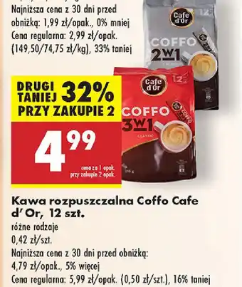 Biedronka Kawa rozpuszczalna Coffo Cafe d'Or oferta