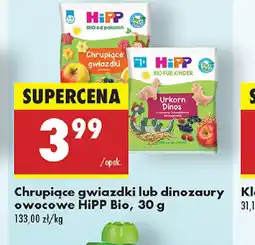 Biedronka Chrupiące gwiazdki lub dinozaury owocowe HiPP Bio oferta