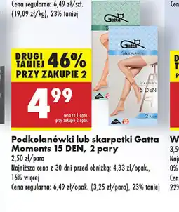 Biedronka Podkolanówki lub skarpetki Gatta Moments 15 DEN oferta