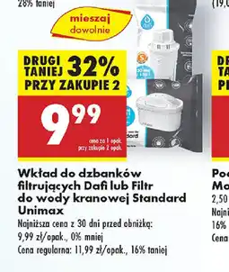 Biedronka Wkład do dzbanków filtrujących Dafi lub Filtr do wody kranowej Standard Unimax oferta