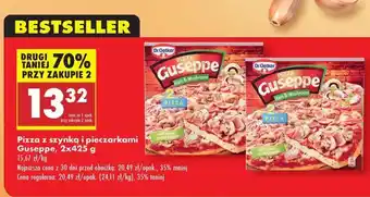Biedronka PIZZA Z SZYNKĄ I PIECZARKAMI GUSEPPE 2X425 G oferta
