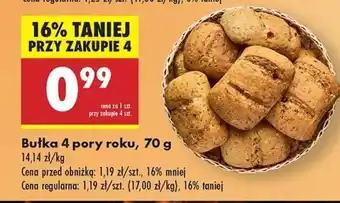 Biedronka Bułka 4 pory roku 70 g oferta
