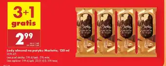 Biedronka Lody almond na patyku Marletto, 120 ml oferta