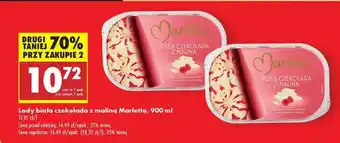 Biedronka Lody biała czekolada z maliną Marletto, 900 ml oferta