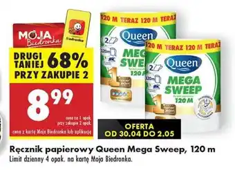 Biedronka Ręcznik papierowy Queen Mega Sweep, 120 m oferta