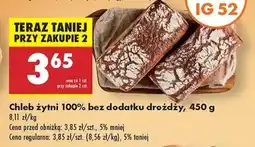 Biedronka Chleb żytni 100 % bez dodatku drożdży 450 g oferta