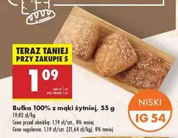 Biedronka Bułka 100 % z mąki żytniej 55 g oferta