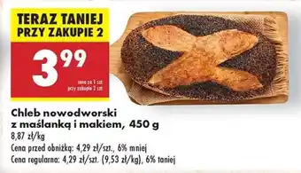 Biedronka Chleb nowodworski z maślanka i makiem , 450 g oferta