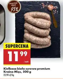 Biedronka Kielbasa biała surowa premium Kraina Mięs 500 g oferta