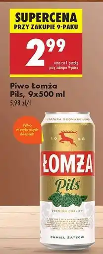 Biedronka Piwo Łomża Pils, 9x500 ml oferta