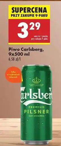 Biedronka Piwo Carlsberg, 9x500 ml oferta