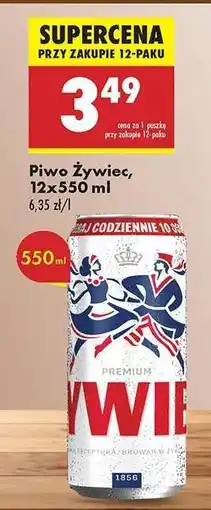 Biedronka Piwo Żywiec 12x550 ml oferta
