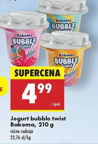 Biedronka Jogurt bubble twist Bakoma, 210 g oferta