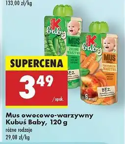 Biedronka Mus owocowo-warzywny Kubuś Baby, 120 g oferta