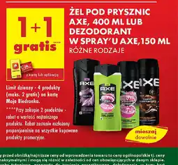 Biedronka Zel pod prysznic Axe, 400 ml lub dezodorant w spray'u Axe, 150 ml oferta