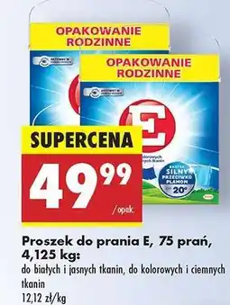 Biedronka Proszek do prania E, 75 prań, 4,125 kg oferta
