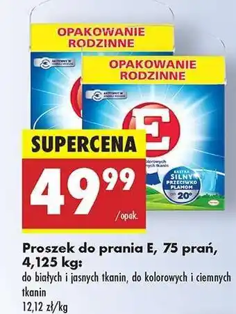Biedronka Proszek do prania E, 75 prań, 4,125 kg oferta