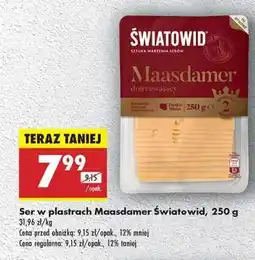 Biedronka Ser w plastrach Maasdam Światowid, 250 g oferta