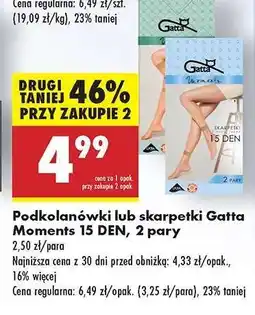 Biedronka Podkolanówki lub skarpetki Gatta Moments 15 DEN, 2 pary oferta