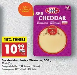 Biedronka Ser cheddar plastry Mlekovita , 300 g oferta