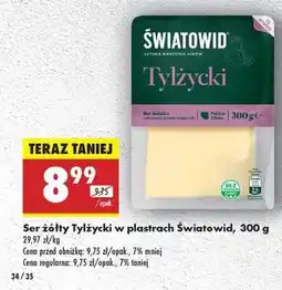 Biedronka Ser żółty Tylżycki w plastrach Światowid, 300 g oferta