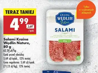 Biedronka Salami Kraina Wędlin Nature, 80 g oferta