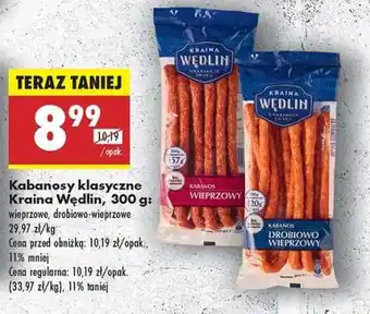 Biedronka Kabanosy klasyczne Kraina Wędlin, 300 g oferta