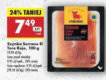 Biedronka Szynka Serrano El Toro Rojo, 100 g oferta
