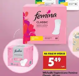 Biedronka Wkładki higieniczne Femina Classic , 60 szt oferta