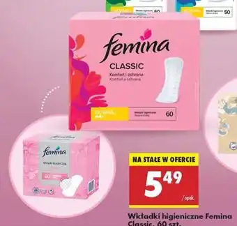 Biedronka Wkładki higieniczne Femina Classic , 60 szt oferta