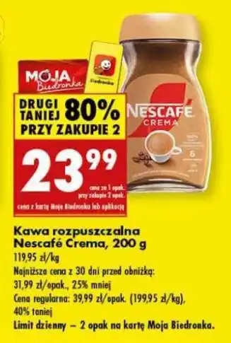 Biedronka NESCAFÉ Crema oferta