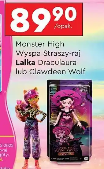 Biedronka Monster High Wyspa Straszy-raj Lalka Draculaura lub Clawdeen Wolf oferta