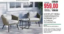 Abra Komplet mebli ogrodowych norway 2+1 aluminium/technorattan oferta