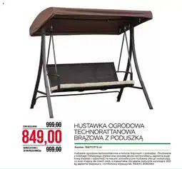 Abra Hustawka ogrodowa technorattanowa brązowa z poduszką oferta