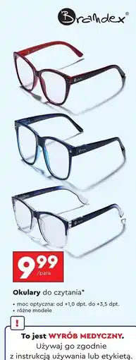 Biedronka Okulary do czytania +1/+3.5 dioptrii basic Brandex oferta