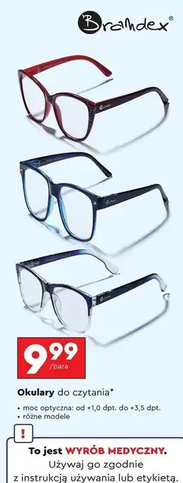 Biedronka Okulary do czytania +1/+3.5 dioptrii basic Brandex oferta