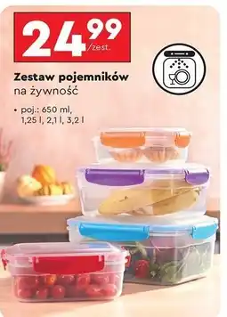 Biedronka Komplet pojemników z klipsami 650 ml + 1.25 l 2.1 3.2 Smukee oferta