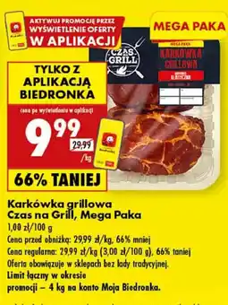 Biedronka Karkówka grillowa plastry Czas Na Grill oferta