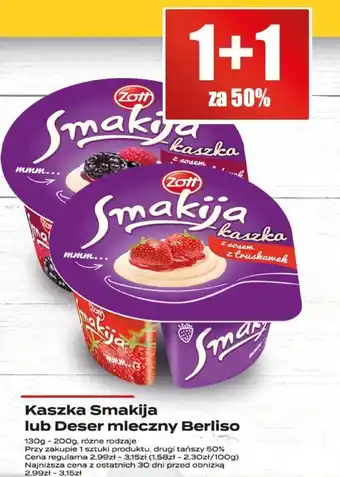 Supeco Kaszka Smakija lub deser mleczny Berliśo 150g oferta