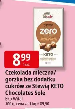 E.Leclerc Czekolada gorzka zero keto Chocolates Sole oferta