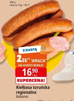 E.Leclerc Kiełbasa toruńska Kabanos oferta