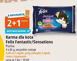 E.Leclerc Karma dla kota kurczak + łosoś Purina Felix Junior oferta