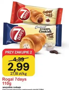 Społem 7 Days Super Max Rogalik z nadzieniem o smaku waniliowym 110 g oferta